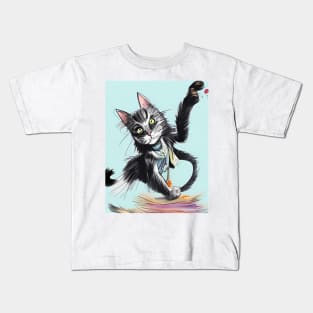 Cat with Magic Book Kids T-Shirt